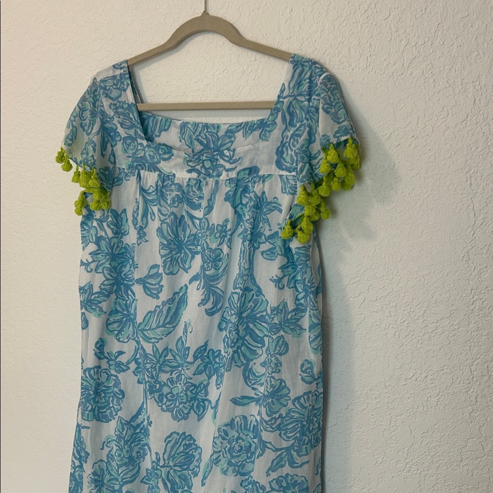 Sail to Sable Blue and Green Patterned Dress - Picture 2 of 8